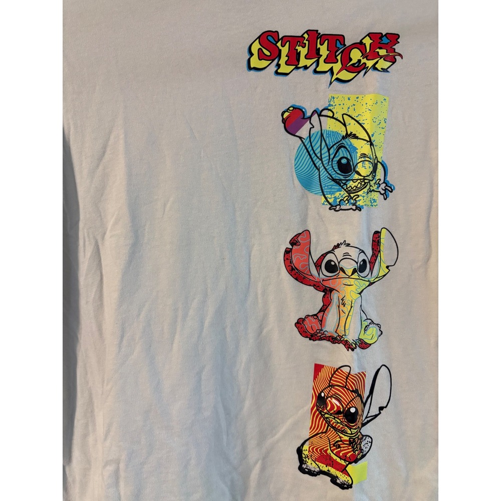 Disney Lilo & Stitch Kids XL 14 Gray Graphic T-Shirt Pop Art Stitch Logo Tee